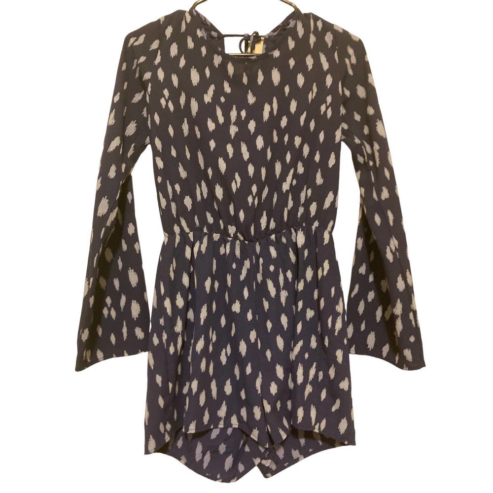 Millibon Long Sleeve Boho Shorts Romper - Size Small